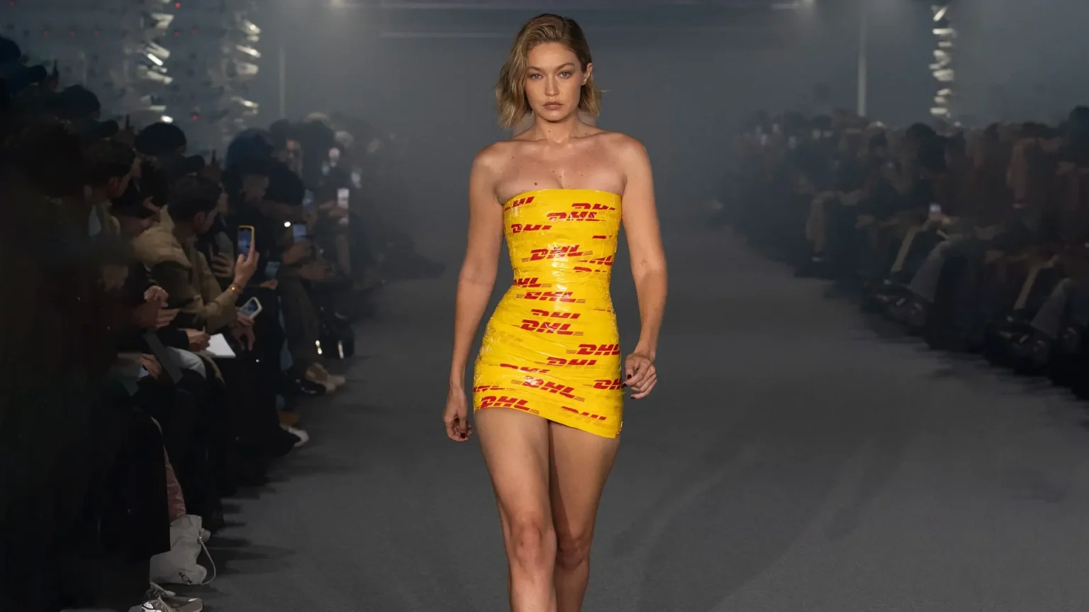 Cover Gigi Hadid DHL Branded Dress VETEMENTS SS25