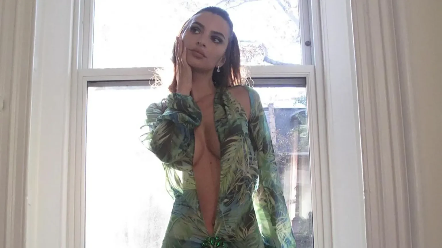 Cover Emily Ratajkowski Green Dress November 2024